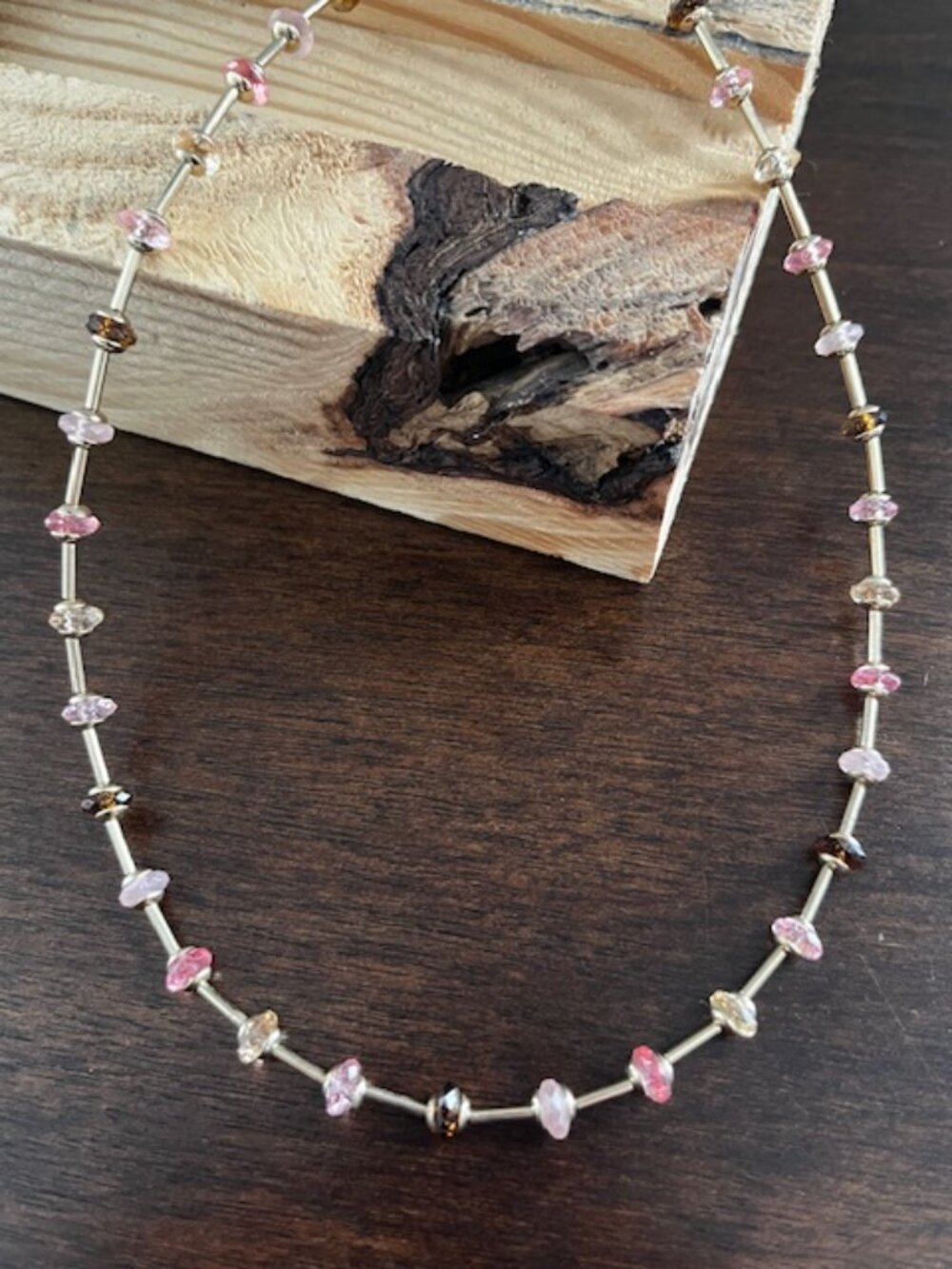 Carolina Herrara Beaded Choker Necklace Gold Tone